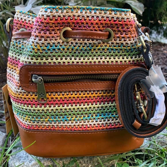 Patricia Nash Civetta Drawstring Spanish zig zag - Picture 2 of 10